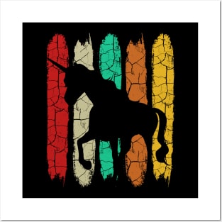 Unicorn - Retro Style Horse Vintage Silhouette Posters and Art